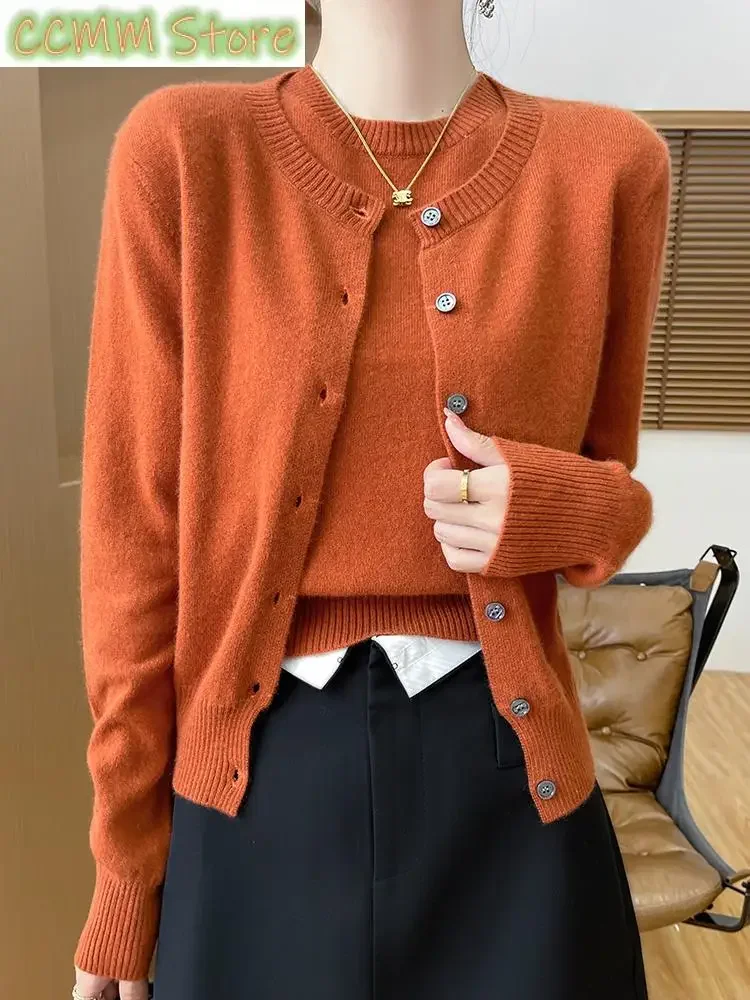 Autumn Winter Merino Wool Women Twin set Sweater O-neck Long Sleeve Cardigan and Short Sleeve Pullover Cashmere Knit Tops 
Autumn Winter Merino Wool Women Twin set Sweater O-neck Long Sleeve Cardigan and Short Sleeve Pullover Cashmere Knit Tops