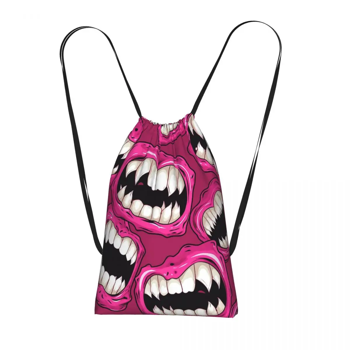 Tooth Halloween Zombie Pattern Backpacks Multi-function Drawstring Bundle Pocket Storage Bag Book Bags for Travel School