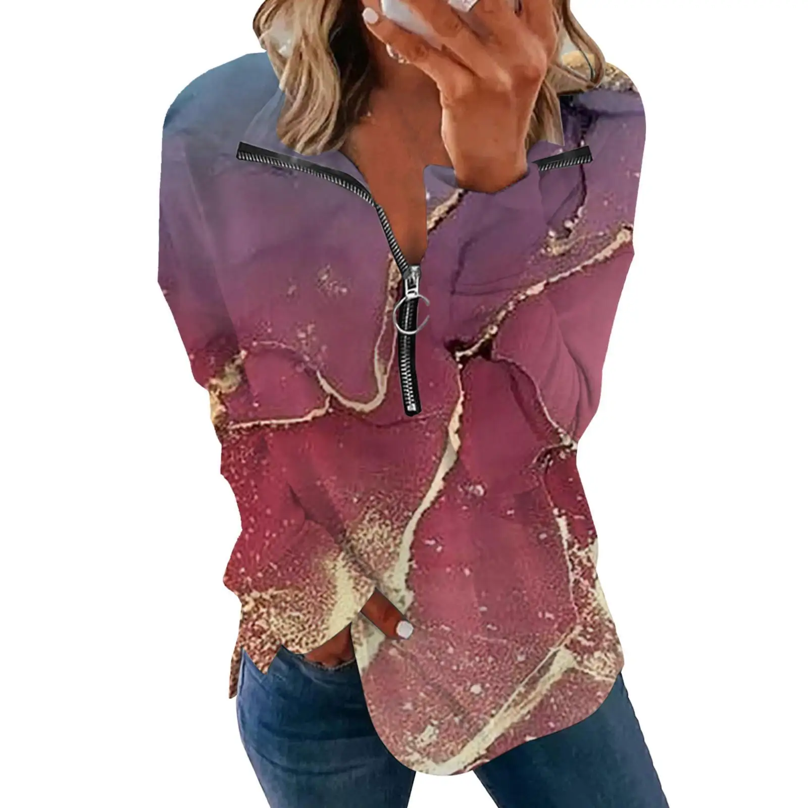 Autumn Women's Zipper Loose And Colorful Series New Trendy Cross Border Long Sleeved Lapel Casual Top Manufacturer WholesaleWF4
Autumn Women's Zipper Loose And Colorful Series New Trendy Cross Border Long Sleeved Lapel Casual Top Manufacturer WholesaleWF4