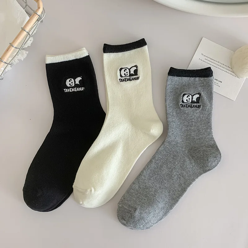 Women's Socks Simple FashionSpring Summer Soft Breathable Mid-tube Kawai Panda Embroidery Combed Cotton Simple Casual Thin Socks
Women's Socks Simple FashionSpring Summer Soft Breathable Mid-tube Kawai Panda Embroidery Combed Cotton Simple Casual Thin Socks