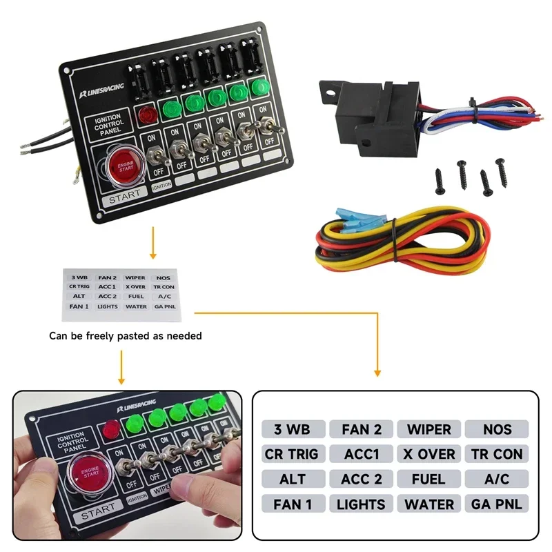 Aluminum Switch Panel Start 6 Switch Lights Fused LR New version Racing Race Ignition Accessory ABS Six Ways Engine Black
Aluminum Switch Panel Start 6 Switch Lights Fused LR New version Racing Race Ignition Accessory ABS Six Ways Engine Black