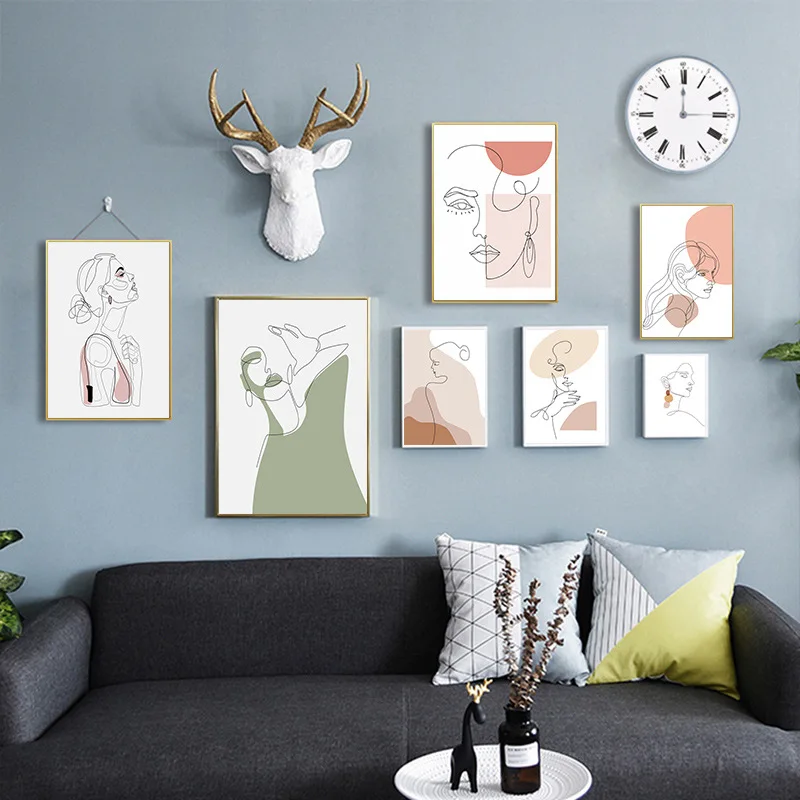 Morandi color modern minimalist decoration living room abstract figure line canvas painting
Morandi color modern minimalist decoration living room abstract figure line canvas painting