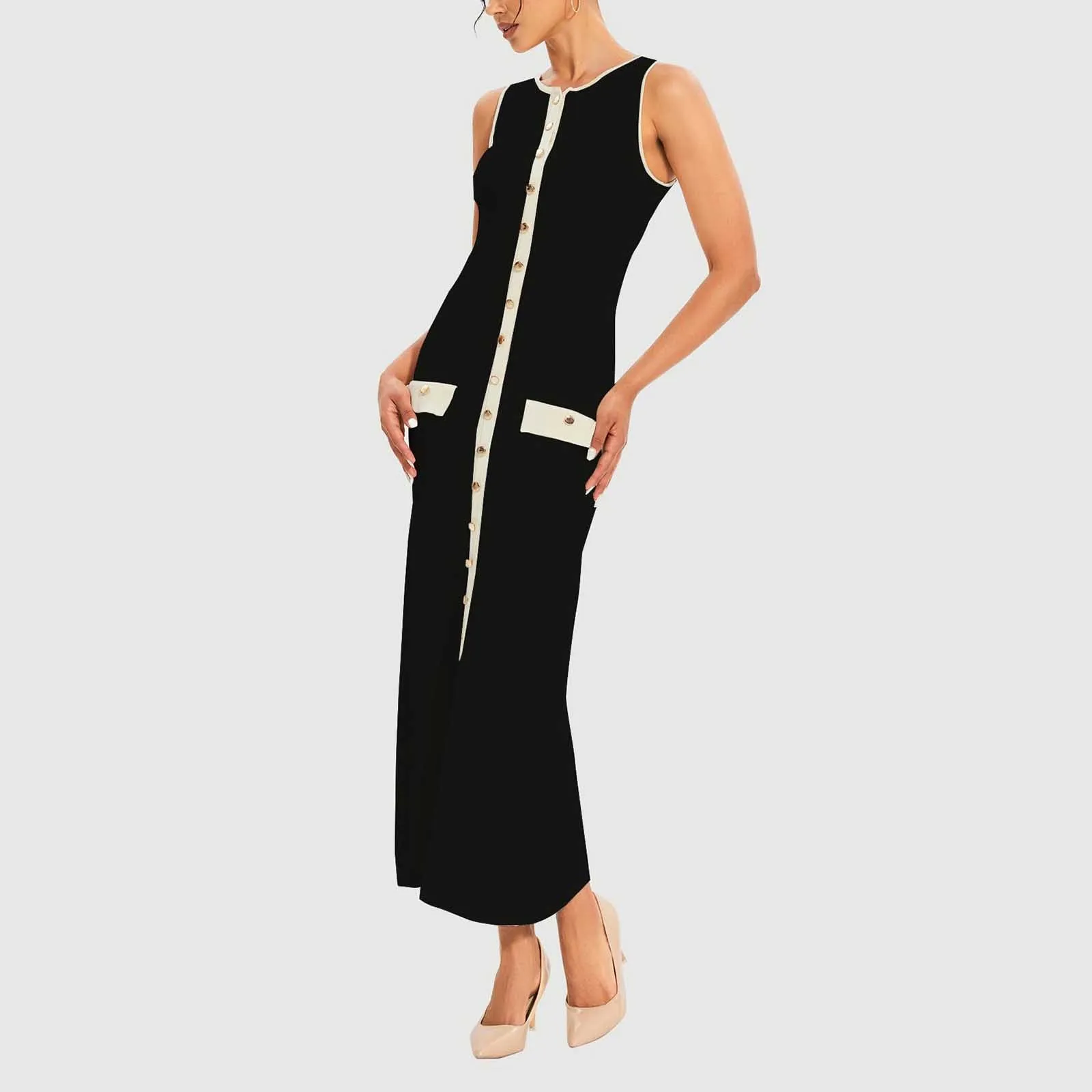 2024 Summer New European And Style Sleeveless Round Neck Slim Fit Knitted Dress Sky Casual Dresses for Women Womens Dress Summer
2024 Summer New European And Style Sleeveless Round Neck Slim Fit Knitted Dress Sky Casual Dresses for Women Womens Dress Summer