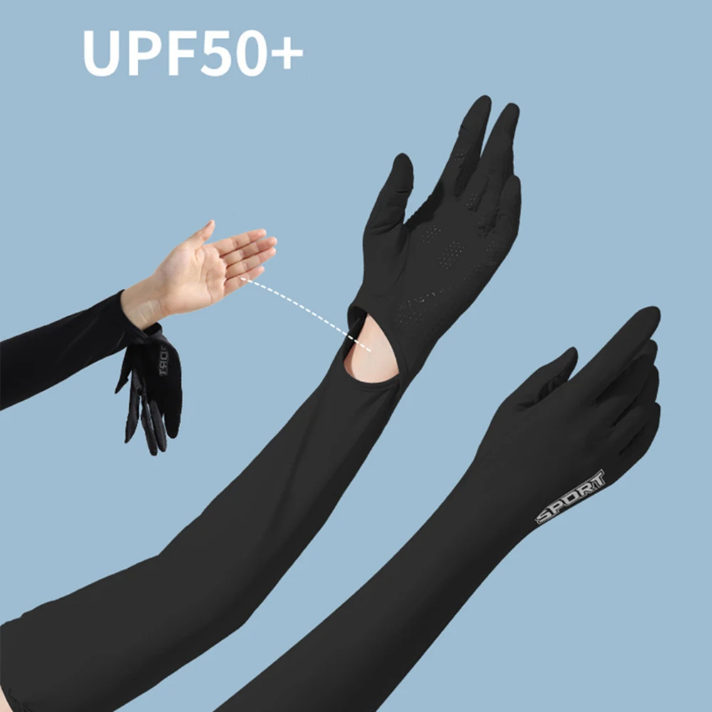 2023 Summer Fingerless Sun Protection Non-Slip Gloves Lady Outdoor Riding Breathable Long Shade Ice Silk Sleeve Sunscreen Gloves
2023 Summer Fingerless Sun Protection Non-Slip Gloves Lady Outdoor Riding Breathable Long Shade Ice Silk Sleeve Sunscreen Gloves