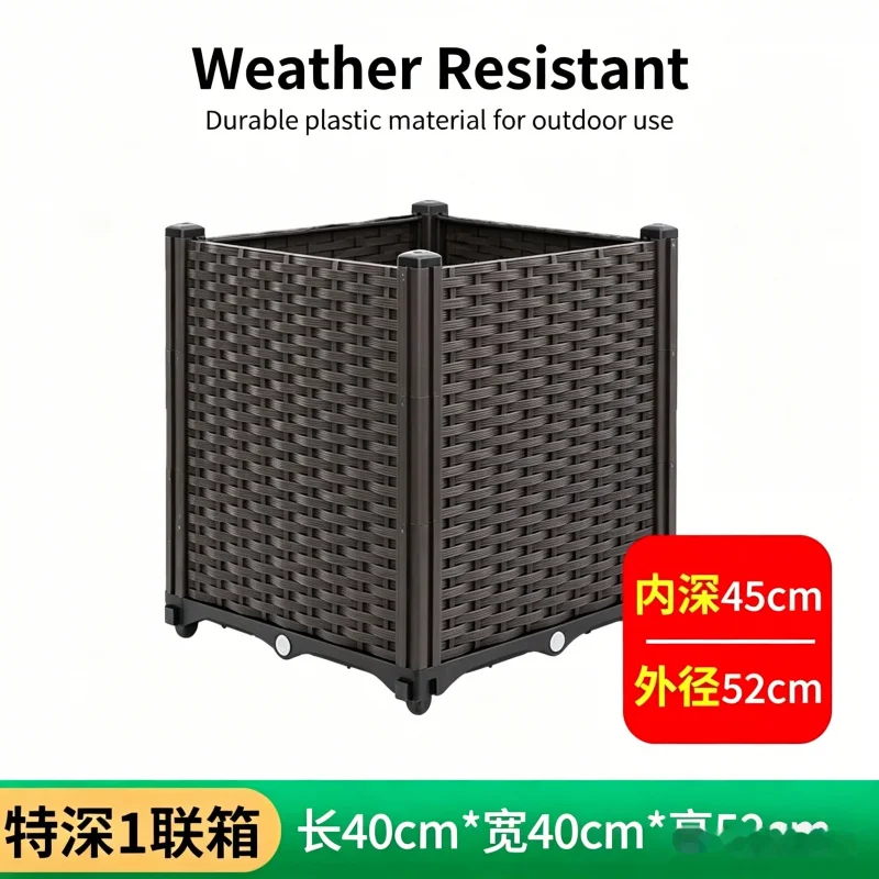 Large Deep 1 Tier Plastic Planter Box 40x40x52cm for Vegetables Flowers Herbs Balcony Garden Outdoor Patio Raised Bed Growing Po
Large Deep 1 Tier Plastic Planter Box 40x40x52cm for Vegetables Flowers Herbs Balcony Garden Outdoor Patio Raised Bed Growing Po