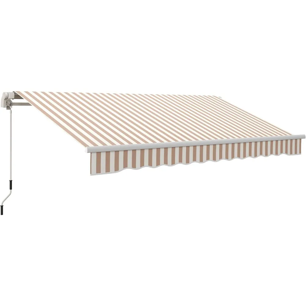 12' x 10' Retractable Awning Patio Awnings Sun Shade Shelter with Manual Crank Handle, 280g/m² UV & Water-Resistant Fabric and
12' x 10' Retractable Awning Patio Awnings Sun Shade Shelter with Manual Crank Handle, 280g/m² UV & Water-Resistant Fabric and