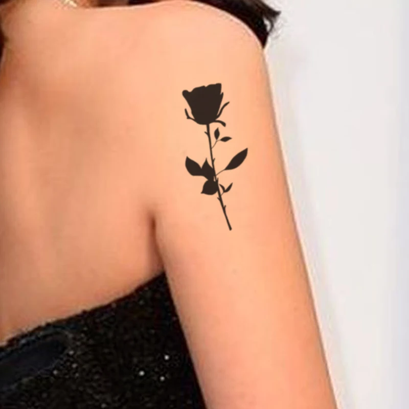 Waterproof Temporary Tattoo Sticker Black Sexy Rose Flower Fake Tattoos Flash Tatoo Arm Hand Chest Neck Body Art for Women Men
Waterproof Temporary Tattoo Sticker Black Sexy Rose Flower Fake Tattoos Flash Tatoo Arm Hand Chest Neck Body Art for Women Men