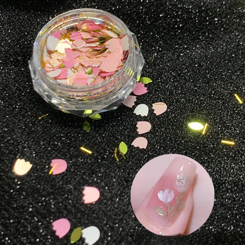 1box Mini Spring Manicure Cute Mixed Color Tulip Flower Sequins, Nail Decorative Patch Petals Rhinestones Nail Art Accessory
1box Mini Spring Manicure Cute Mixed Color Tulip Flower Sequins, Nail Decorative Patch Petals Rhinestones Nail Art Accessory