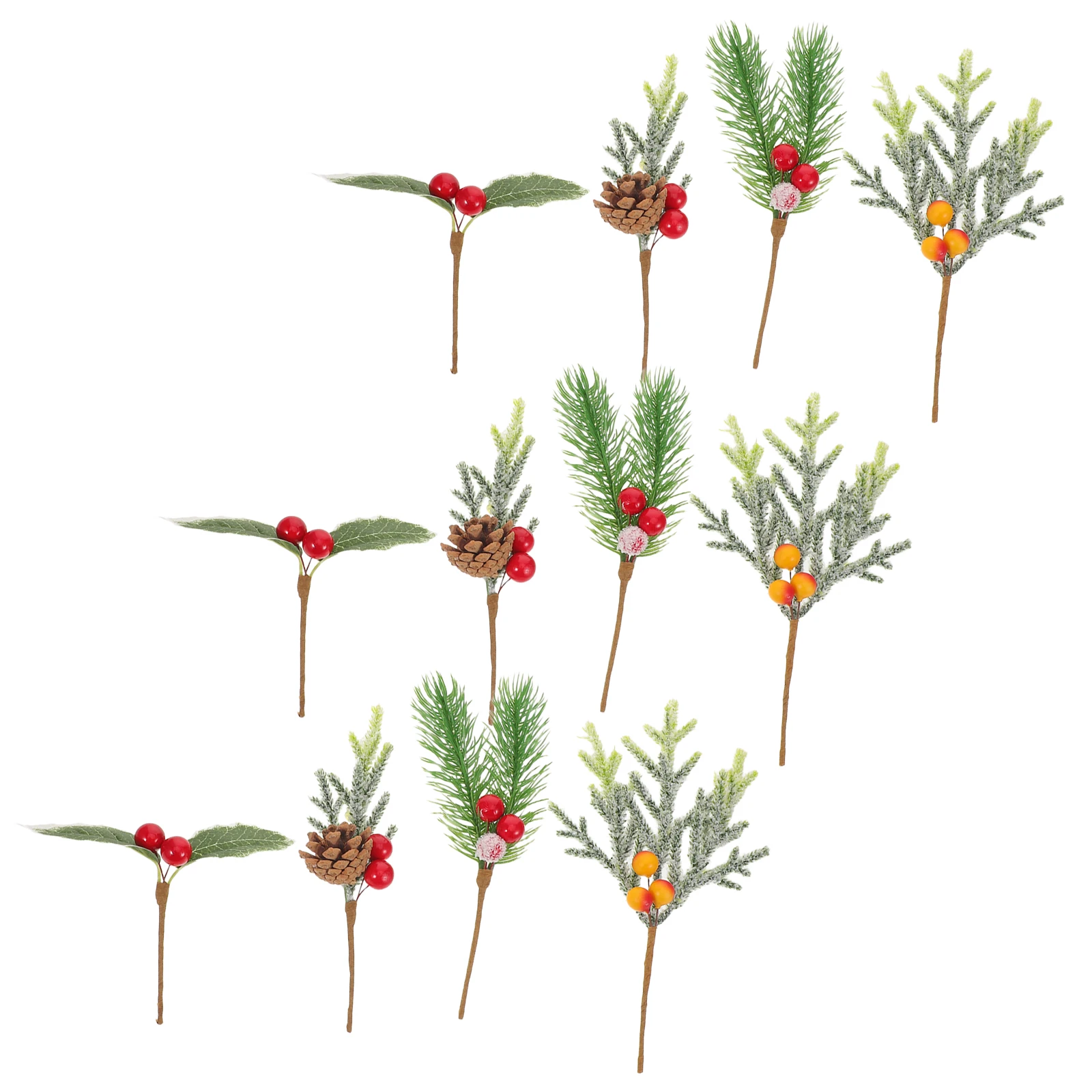 12Pcs Christmas Picks Artificial Pine Needle Berry Stems Snow Flocked Pine Branches for Christmas Tree Decorations Festive
12Pcs Christmas Picks Artificial Pine Needle Berry Stems Snow Flocked Pine Branches for Christmas Tree Decorations Festive