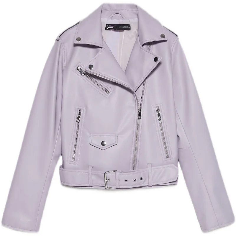 New 2024 Women's Biker Belted Jaet ort PU Leather Coat Spring Autumn Winter Faion Ladies' Commuter Loose Fit Long Sve
New 2024 Women's Biker Belted Jaet ort PU Leather Coat Spring Autumn Winter Faion Ladies' Commuter Loose Fit Long Sve