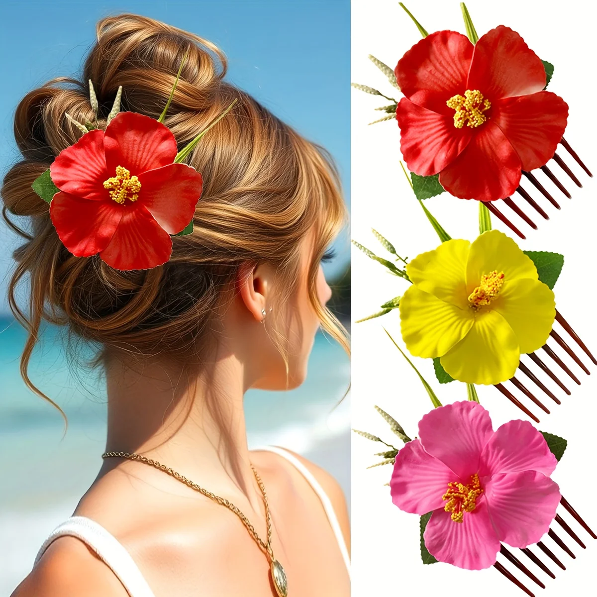 New Bohemian simulation fabric Hawaiian Fuso flower extended plug comb hair comb headgear is suitable for seaside vacation photo dressing Bride bridesmaid disc hair accessories headgear hair side comb
New Bohemian simulation fabric Hawaiian Fuso flower extended plug comb hair comb headgear is suitable for seaside vacation photo dressing Bride bridesmaid disc hair accessories headgear hair side comb