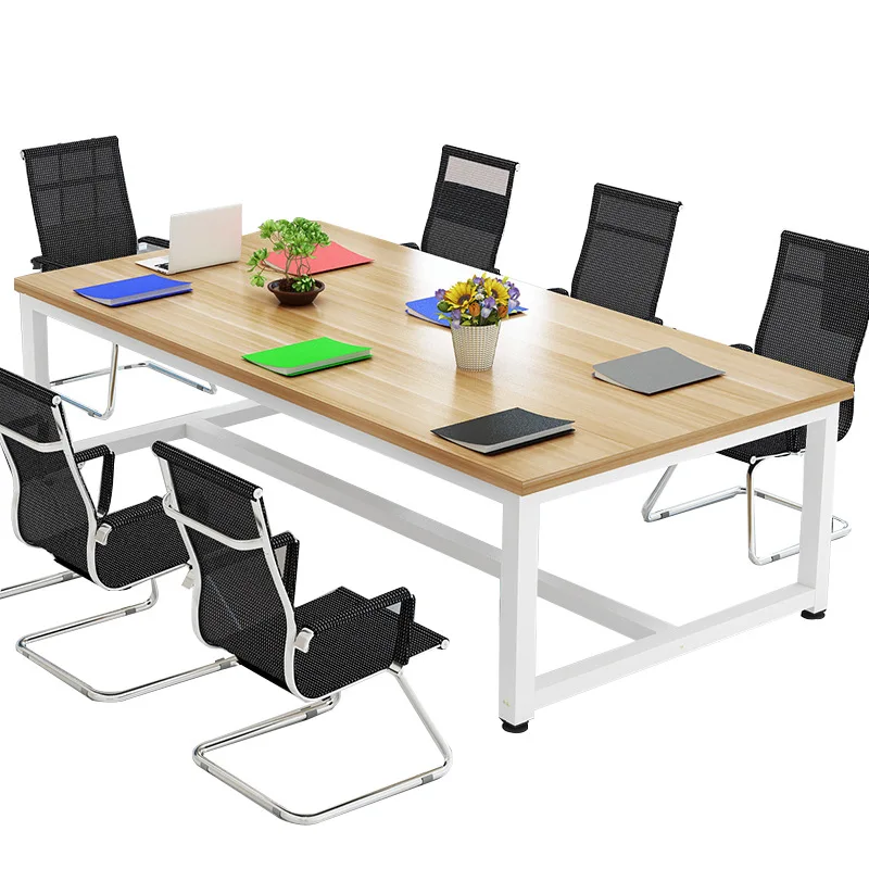 Simple steel and wood conference table, combination table and chair, office training reception negotiation conference table
Simple steel and wood conference table, combination table and chair, office training reception negotiation conference table