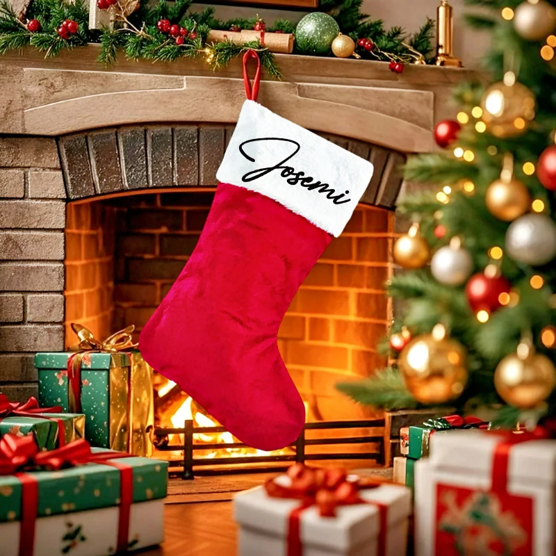 Personalized Velvet Christmas Stocking with Name Custom Red Christmas Monogram Stocking for Family Decoration Stuffers
Personalized Velvet Christmas Stocking with Name Custom Red Christmas Monogram Stocking for Family Decoration Stuffers
