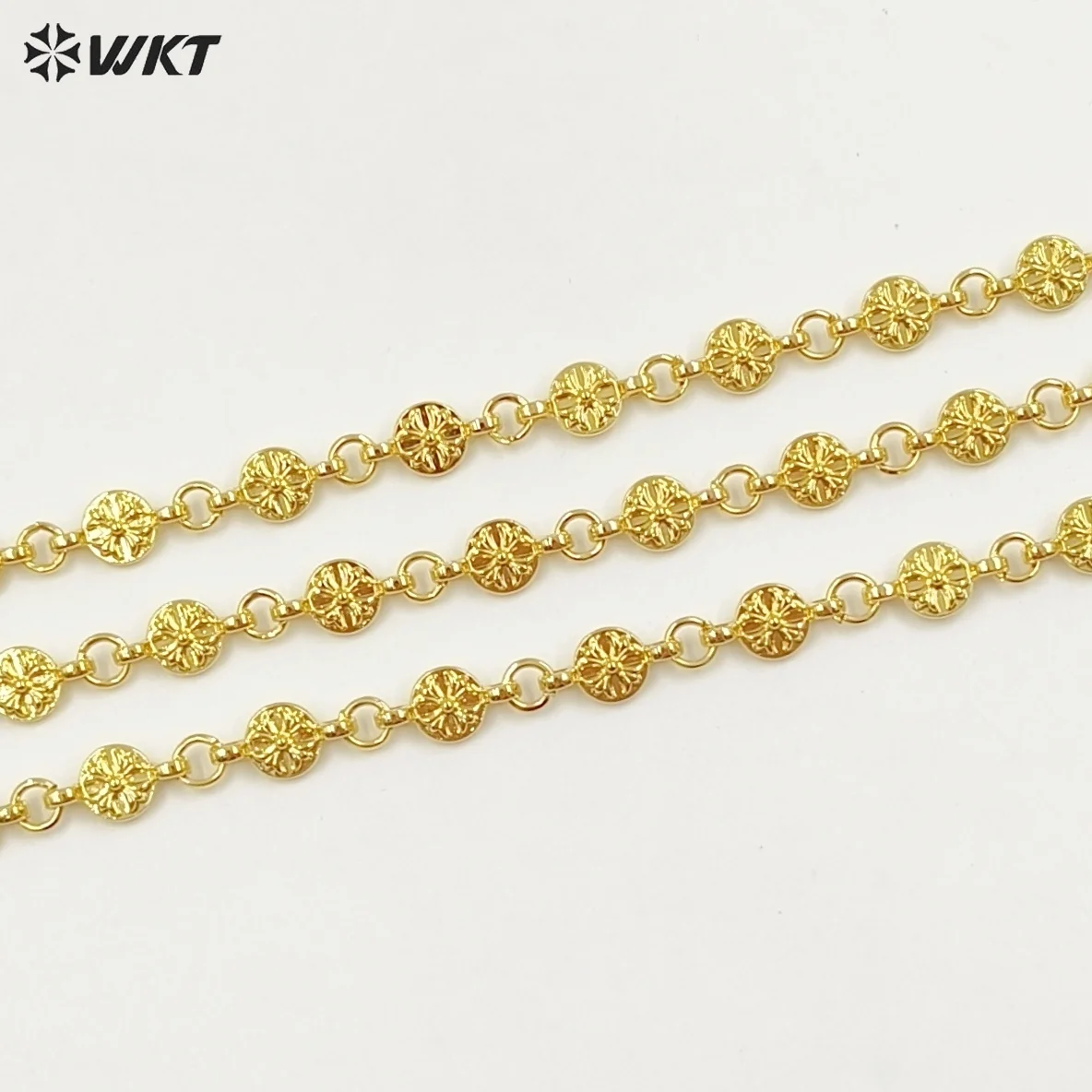 WT-BC250 New Style With Flower Engarved Tiny Charms Chain Necklace Meters For Sale Yellow Brass Handmade Fine Accessory
WT-BC250 New Style With Flower Engarved Tiny Charms Chain Necklace Meters For Sale Yellow Brass Handmade Fine Accessory