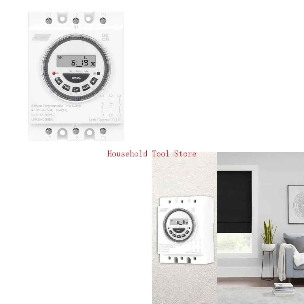 Multipurpose Digital Timer with LCD Backlit Screen Dustproof Cover 3 Phases Time Controller Programmable Timer Switches
Multipurpose Digital Timer with LCD Backlit Screen Dustproof Cover 3 Phases Time Controller Programmable Timer Switches
