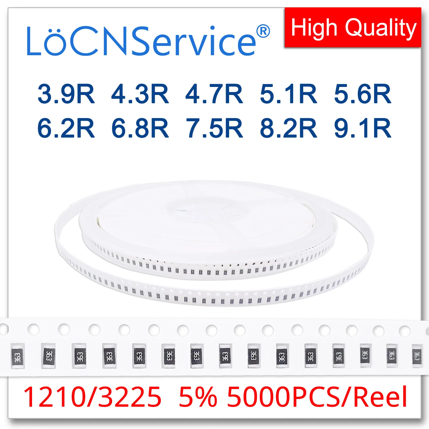 LoCNService 1210 J 5% 5000 шт. 3,9R 4,3R 4,7R 5,1R 5,6R 6,2R 6,8R 7,5R 8,2R 9,1R Высококачественный резистор smd 3225 OHM
LoCNService 1210 J 5% 5000 шт. 3,9R 4,3R 4,7R 5,1R 5,6R 6,2R 6,8R 7,5R 8,2R 9,1R Высококачественный резистор smd 3225 OHM