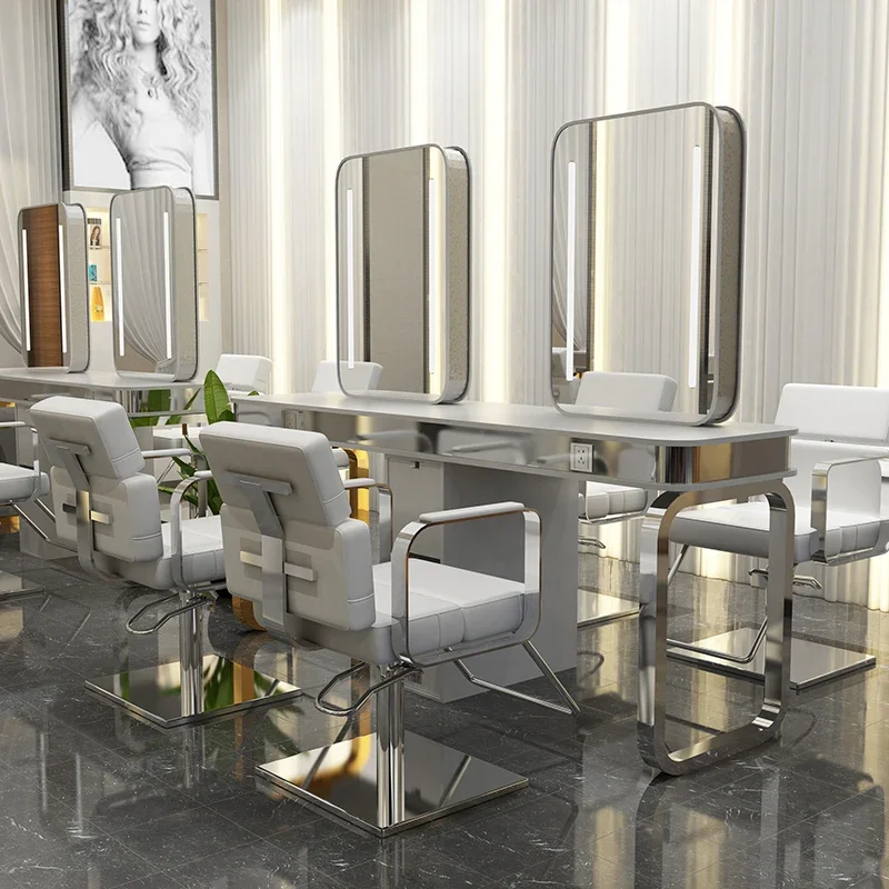 Интегрированное светодиодное зеркало для салона красоты, стол для стрижки и окрашивания, парикмахерское кресло, одностороннее, поворотное, мебель для салона красоты
Интегрированное светодиодное зеркало для салона красоты, стол для стрижки и окрашивания, парикмахерское кресло, одностороннее, поворотное, мебель для салона красоты