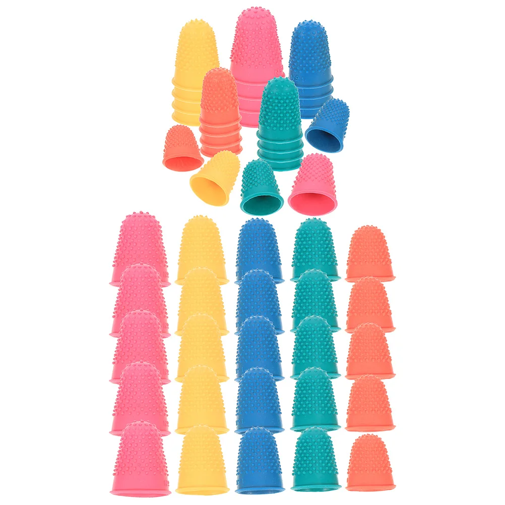 50pcs Anti-slip Finger Protectors Silicone Cots Fingertip Covers for Hot Glue Gun Rubber Tips Protective Gloves Whittling 
50pcs Anti-slip Finger Protectors Silicone Cots Fingertip Covers for Hot Glue Gun Rubber Tips Protective Gloves Whittling