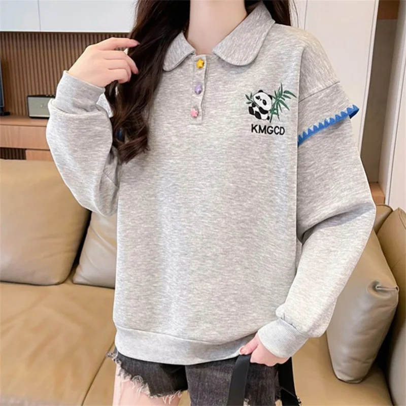 Chic Print Pullover Sweatshirt Women Fashion Turn-down Collar Long Sleeve Sweatshirt Casual Fake 2-Piece Loose Tops Spring Fall
Chic Print Pullover Sweatshirt Women Fashion Turn-down Collar Long Sleeve Sweatshirt Casual Fake 2-Piece Loose Tops Spring Fall