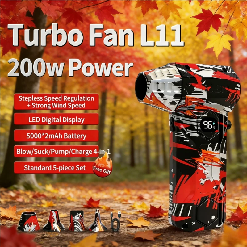 450000RPM L11 Violent Air Blower: 53m/s High Speed Brushless Turbo Fan Vacuum Cleaner Type-C
450000RPM L11 Violent Air Blower: 53m/s High Speed Brushless Turbo Fan Vacuum Cleaner Type-C