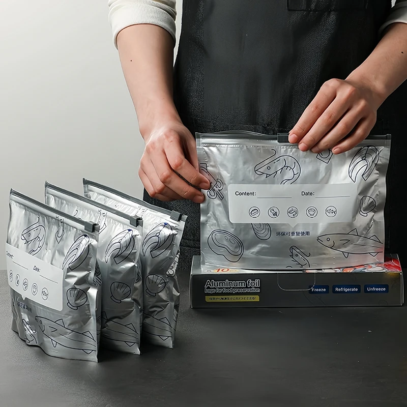 10Pcs/Bag Large Capacity Aluminum Foil Food Bag Leakproof Freezer Sealer Kitchen Fresh Bag Fresh-keeping Reusable Zip Lock Bag
10Pcs/Bag Large Capacity Aluminum Foil Food Bag Leakproof Freezer Sealer Kitchen Fresh Bag Fresh-keeping Reusable Zip Lock Bag