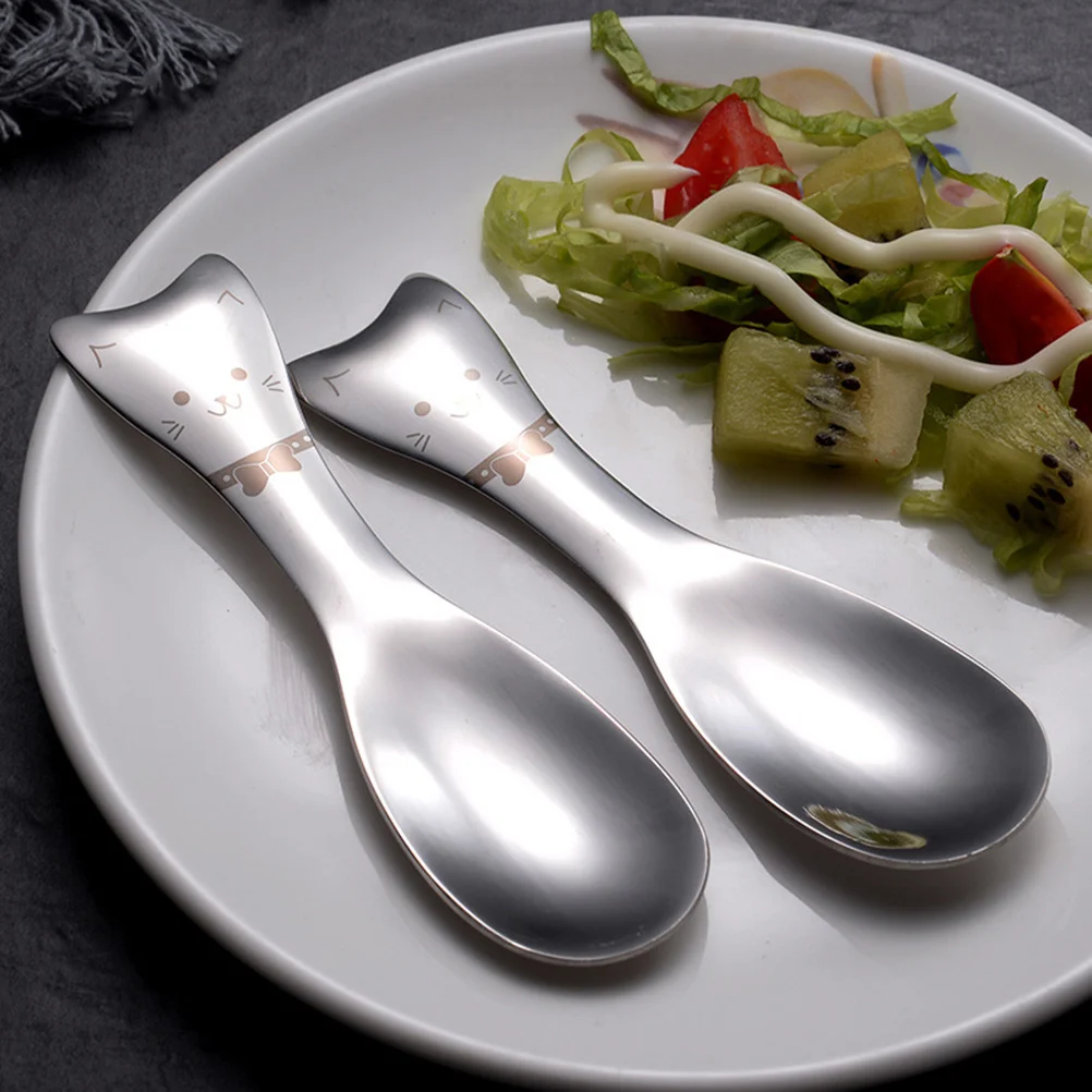 2Pcs Stainless Steel Cartoon Cat Ice Cream Desert Spoons Short Handle Coffee Stirrer Fork Sugar Spoons Ice Cream Spoon
2Pcs Stainless Steel Cartoon Cat Ice Cream Desert Spoons Short Handle Coffee Stirrer Fork Sugar Spoons Ice Cream Spoon
