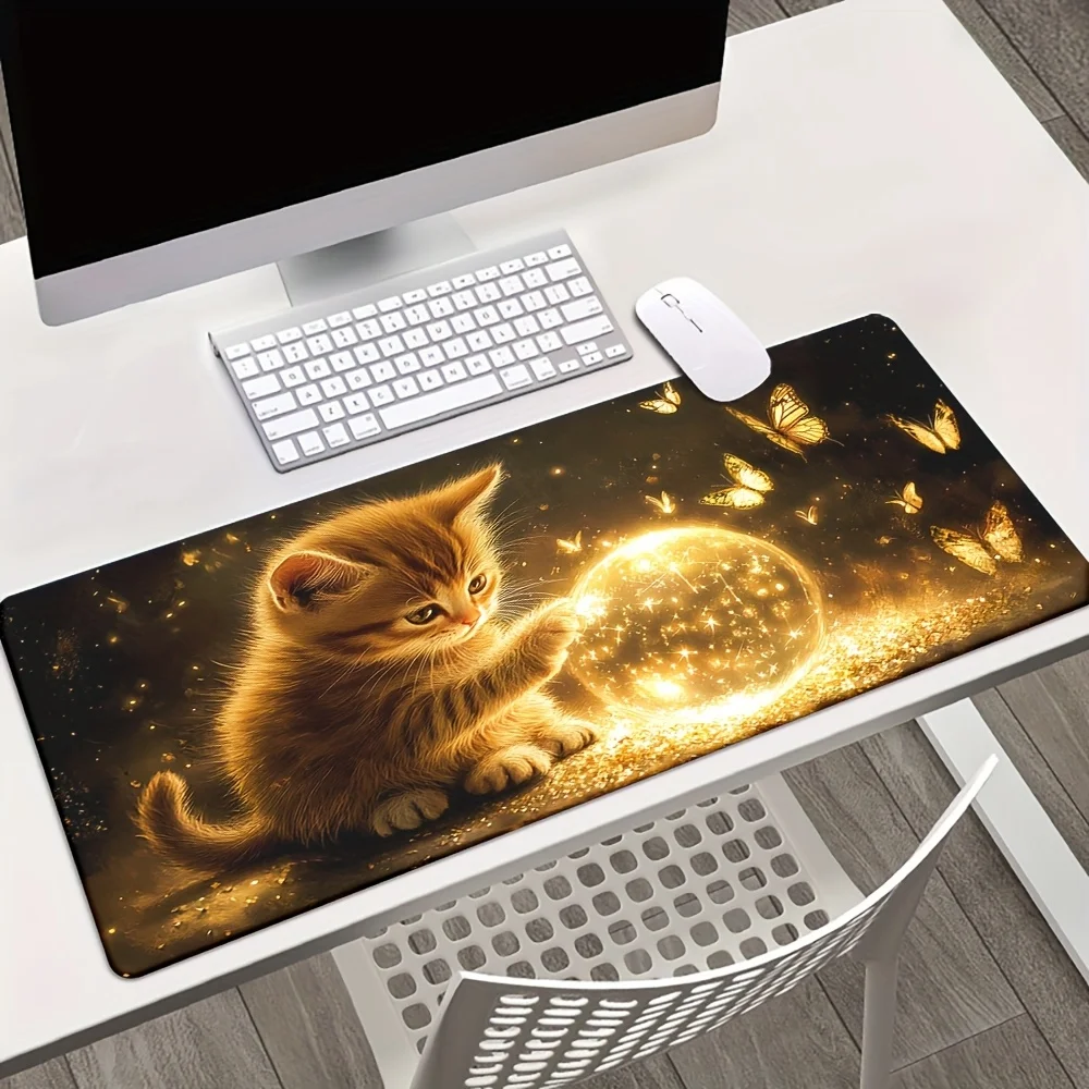 Cute little cat touching the ball design mouse pad, HD printed computer mechanical keyboard, rubber anti-slip and washable
Cute little cat touching the ball design mouse pad, HD printed computer mechanical keyboard, rubber anti-slip and washable