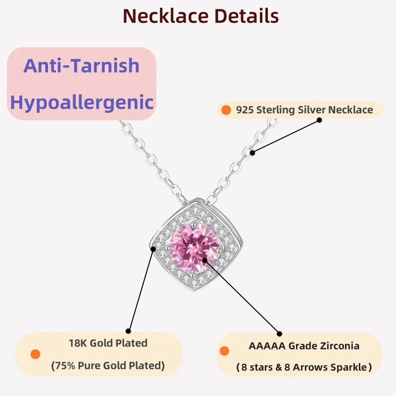 Ювелирные изделия LAMVOICE для женщин, колье из стерлингового серебра 925 пробы, рождественский подарок, подарок высокого качества, ожерелье из 1-каратного циркония
Ювелирные изделия LAMVOICE для женщин, колье из стерлингового серебра 925 пробы, рождественский подарок, подарок высокого качества, ожерелье из 1-каратного циркония
