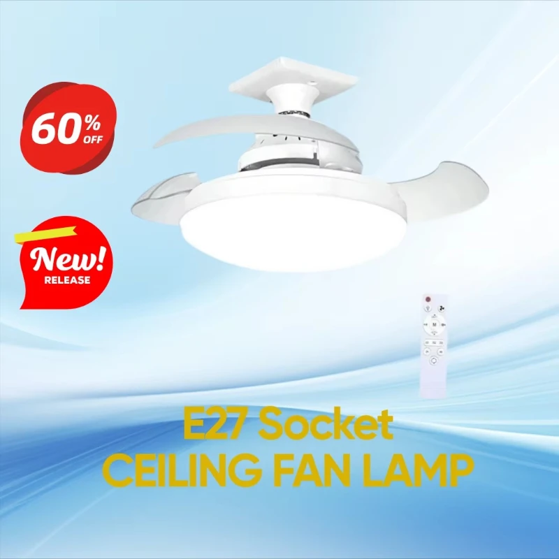 Remote Control Ceiling Fan Light E27 Socket Home Use Silent Small Fan Led Lighting Copper Motor Invisible Design Ventilator Lamp
Remote Control Ceiling Fan Light E27 Socket Home Use Silent Small Fan Led Lighting Copper Motor Invisible Design Ventilator Lamp