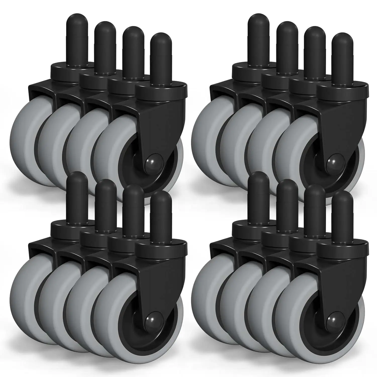 3" Swivel Bayonet Caster Set of 16 Non-Marking Rubber Wheels Compatible with Mop Buckets
3" Swivel Bayonet Caster Set of 16 Non-Marking Rubber Wheels Compatible with Mop Buckets