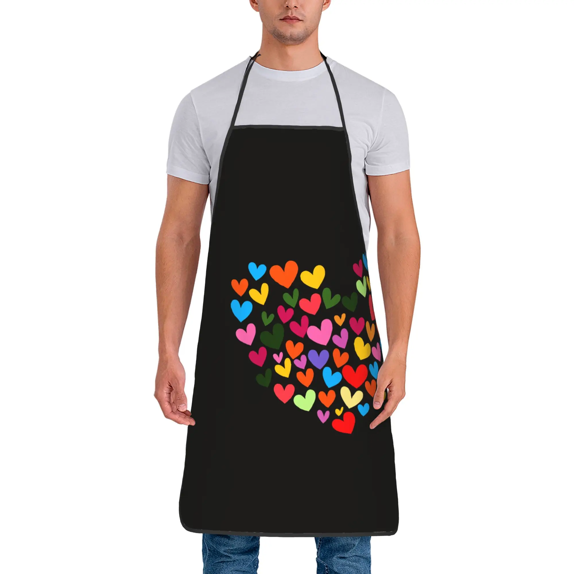 Colorful Heart Apron Home Barber Kitchen Accessories Cute Cleaning Aprons without Pocket
Colorful Heart Apron Home Barber Kitchen Accessories Cute Cleaning Aprons without Pocket