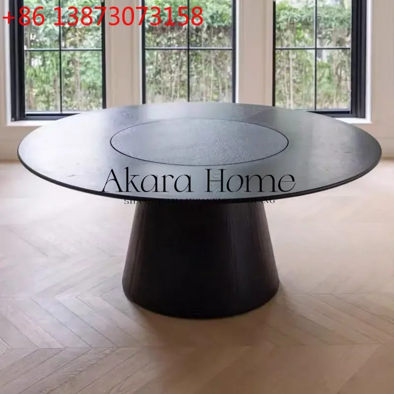 Vintage-style home round designer creative modern light luxury solid wood dining table
Vintage-style home round designer creative modern light luxury solid wood dining table