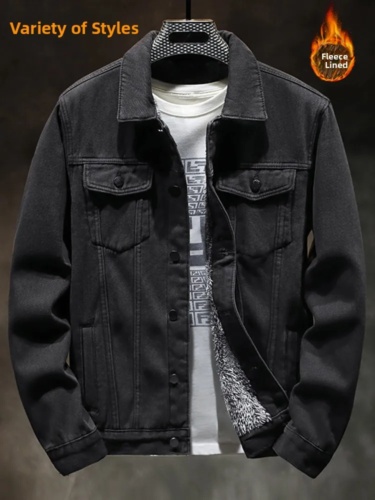Winter Thiened Fce Lined Men's Denim Jaet Sli Workwear Trendy Boys Large Size Upper Body Faionable And Haome
Winter Thiened Fce Lined Men's Denim Jaet Sli Workwear Trendy Boys Large Size Upper Body Faionable And Haome
