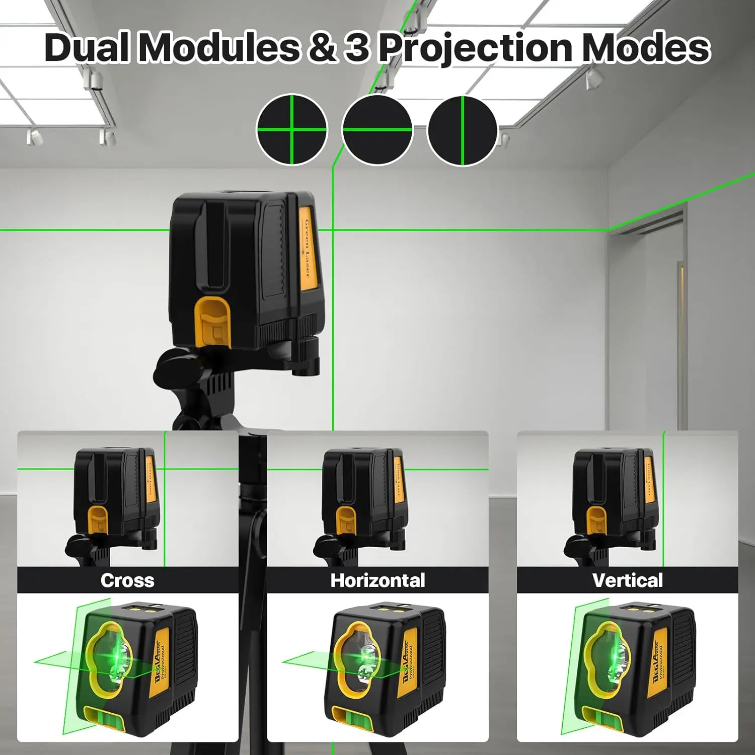 DEGLASERS 2 Lines 100Ft Green beam Cross Line Self Leveling Dual-Module laser level,
DEGLASERS 2 Lines 100Ft Green beam Cross Line Self Leveling Dual-Module laser level,