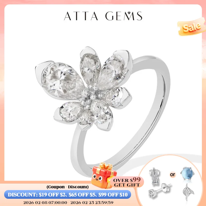 ATTAGEMS 925 Sterling Silver Luxury Women Ring Flowers D VVS1 Moissanite Pear-cut Engagement Band Anniversary Gift Fine Jewelry
ATTAGEMS 925 Sterling Silver Luxury Women Ring Flowers D VVS1 Moissanite Pear-cut Engagement Band Anniversary Gift Fine Jewelry