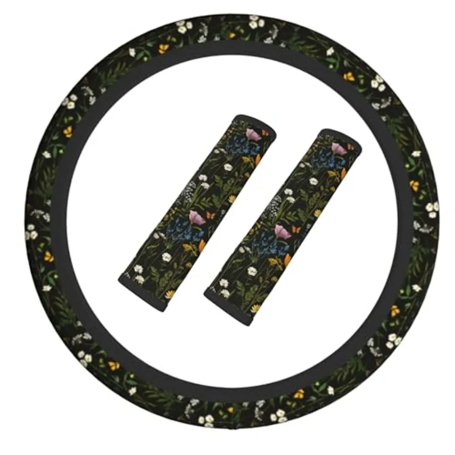 Floral Steering Wheel Cover Elastic Non-Slip Car Steering Wheel Covers with Seat Belt Shoulder Pad for Women Men
Floral Steering Wheel Cover Elastic Non-Slip Car Steering Wheel Covers with Seat Belt Shoulder Pad for Women Men
