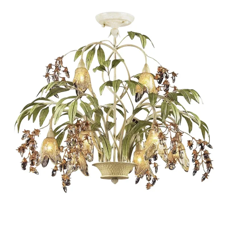 High-end Living Room Crystal Chandelier Lighting Creative Flower Pendant Light Fixtures Retro Bedroom Dining Room Hanging Lamps
High-end Living Room Crystal Chandelier Lighting Creative Flower Pendant Light Fixtures Retro Bedroom Dining Room Hanging Lamps