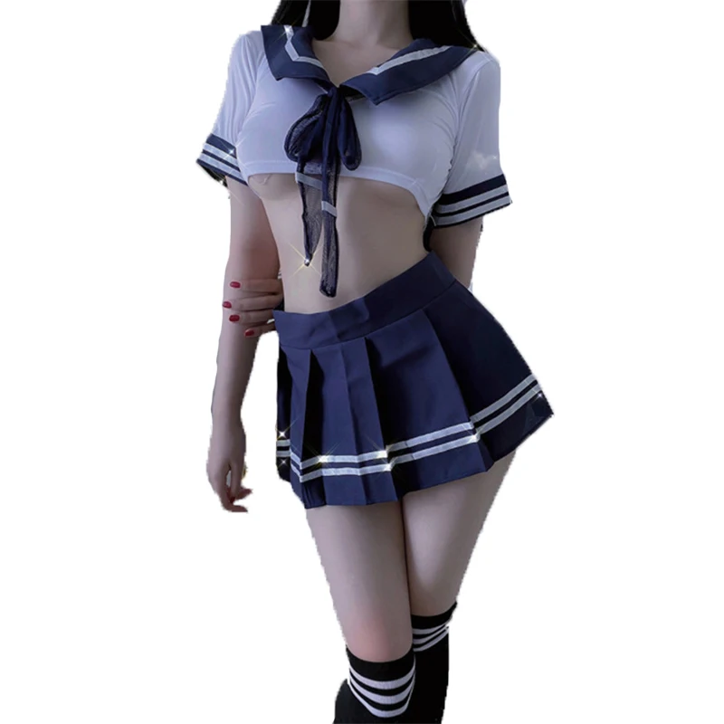 Sexy Cosplay Lingerie Student Uniform Anime School Girl Erotic Crotchless Underwear Dress Socks Women Role Play Costumes Outfit
Sexy Cosplay Lingerie Student Uniform Anime School Girl Erotic Crotchless Underwear Dress Socks Women Role Play Costumes Outfit