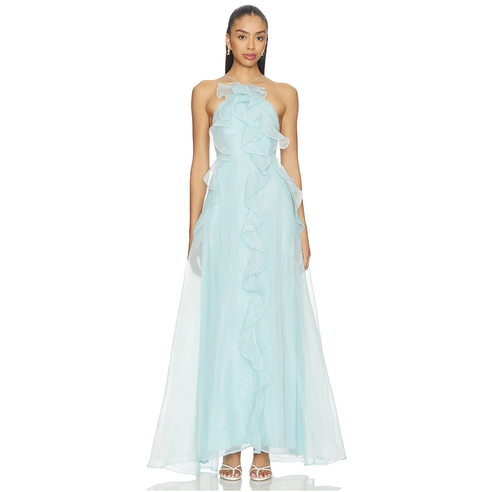 Women's Formal Evening Gowns Halter Neck Tulle Evening Dresses Ruffled Formal Party Gowns for Women Formal Event Prom Dresses
Women's Formal Evening Gowns Halter Neck Tulle Evening Dresses Ruffled Formal Party Gowns for Women Formal Event Prom Dresses