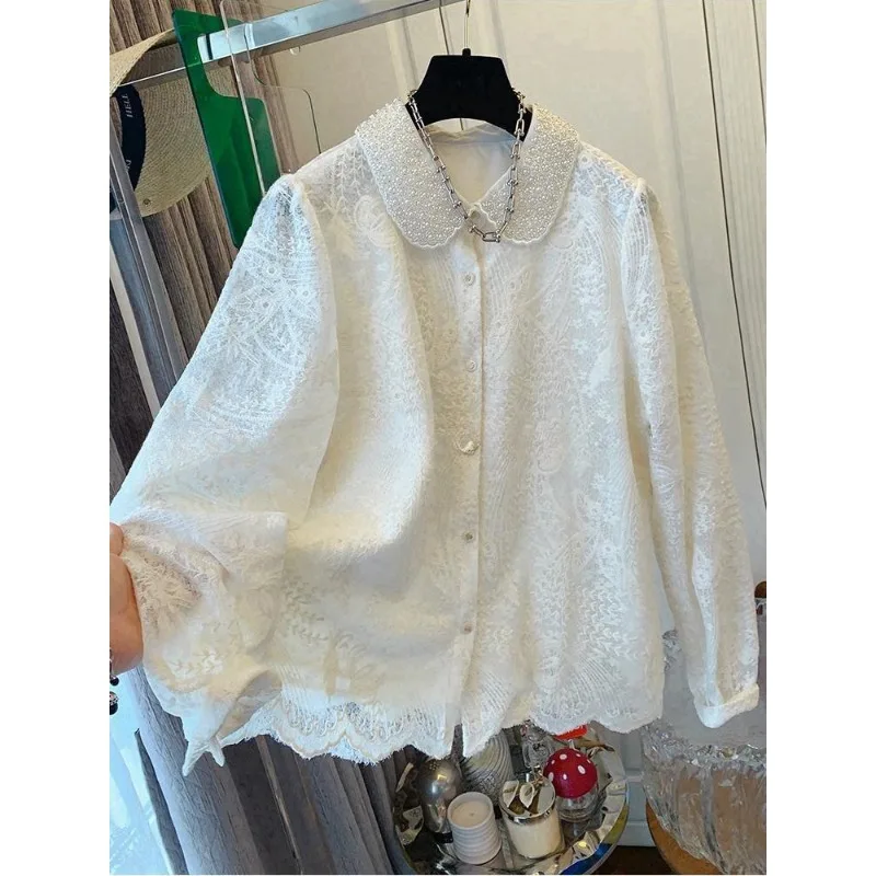 SuperAen Bead Doll Collar Embroidered Lace Shirt Top Women's Clothing 2025 New Long Sleeve Shirt
SuperAen Bead Doll Collar Embroidered Lace Shirt Top Women's Clothing 2025 New Long Sleeve Shirt