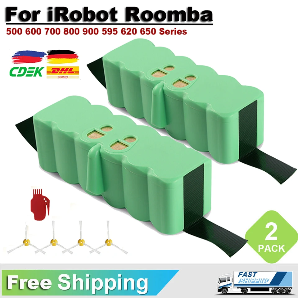 For Roomba Li-ion Battery 14.4V 6400mAh Vacuum Cleaner Battery For iRobot Roomba 500 600 700 800 900 595 620 650 780 Batteries
For Roomba Li-ion Battery 14.4V 6400mAh Vacuum Cleaner Battery For iRobot Roomba 500 600 700 800 900 595 620 650 780 Batteries