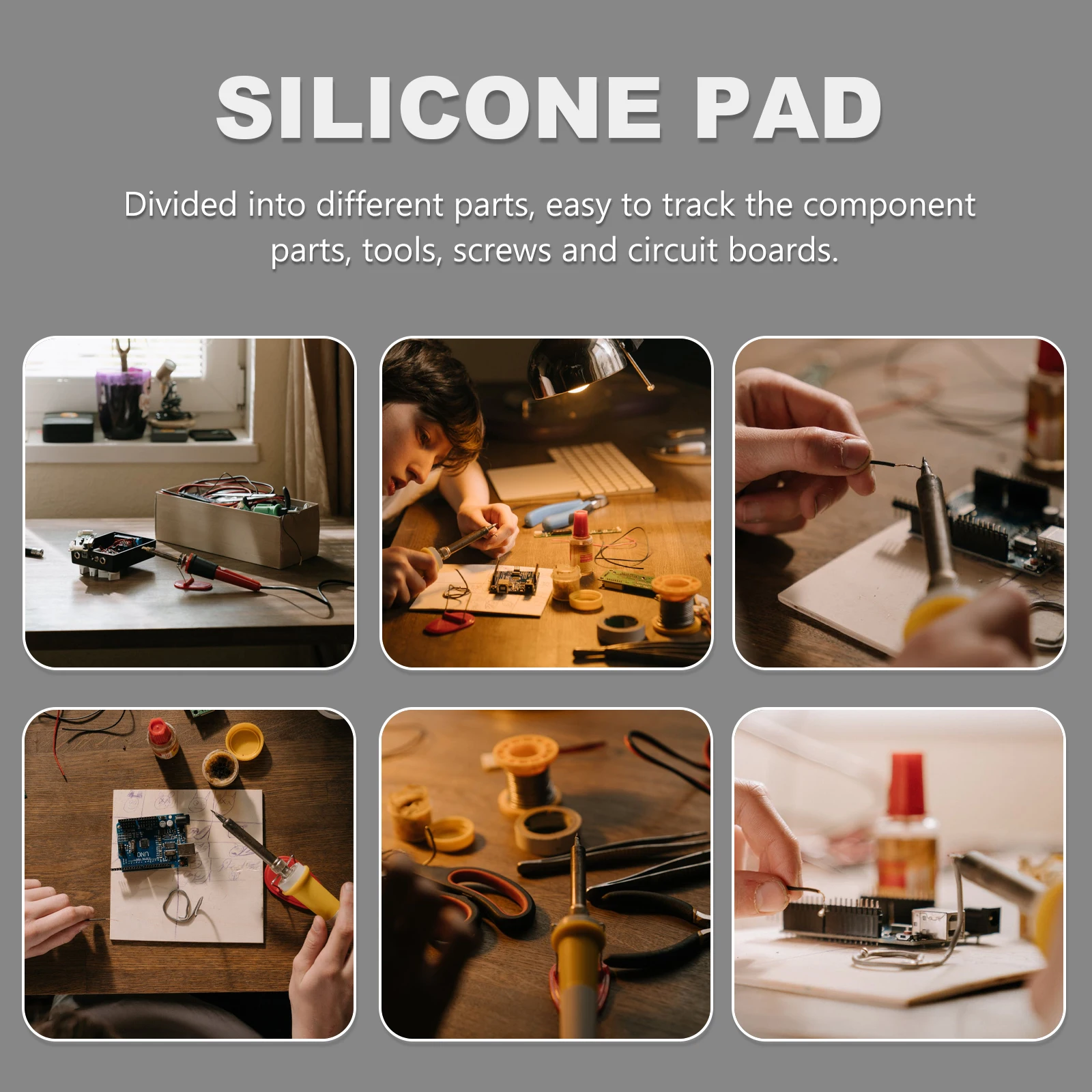 Silicone Repair Mat 500 Celsius High Temperature Resistance Static Soldering Mat Maintenance Platform Screw Tray
Silicone Repair Mat 500 Celsius High Temperature Resistance Static Soldering Mat Maintenance Platform Screw Tray