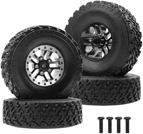 2.75" Rubber Tires & Beadlock Rims for 1/12 1/16 RC Cars - Black
2.75" Rubber Tires & Beadlock Rims for 1/12 1/16 RC Cars - Black