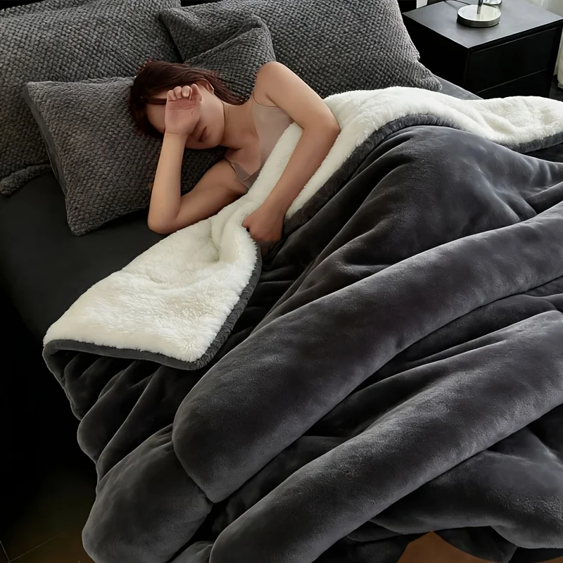 2/3 Pc Sherpa Fleece Blanket for Sofa and Bed, Extra Thick Plush Microfiber, Lightweight Reversible Soft Cozy Warm Luxury Bed Blanket, Single Double Bed Size
2/3 Pc Sherpa Fleece Blanket for Sofa and Bed, Extra Thick Plush Microfiber, Lightweight Reversible Soft Cozy Warm Luxury Bed Blanket, Single Double Bed Size