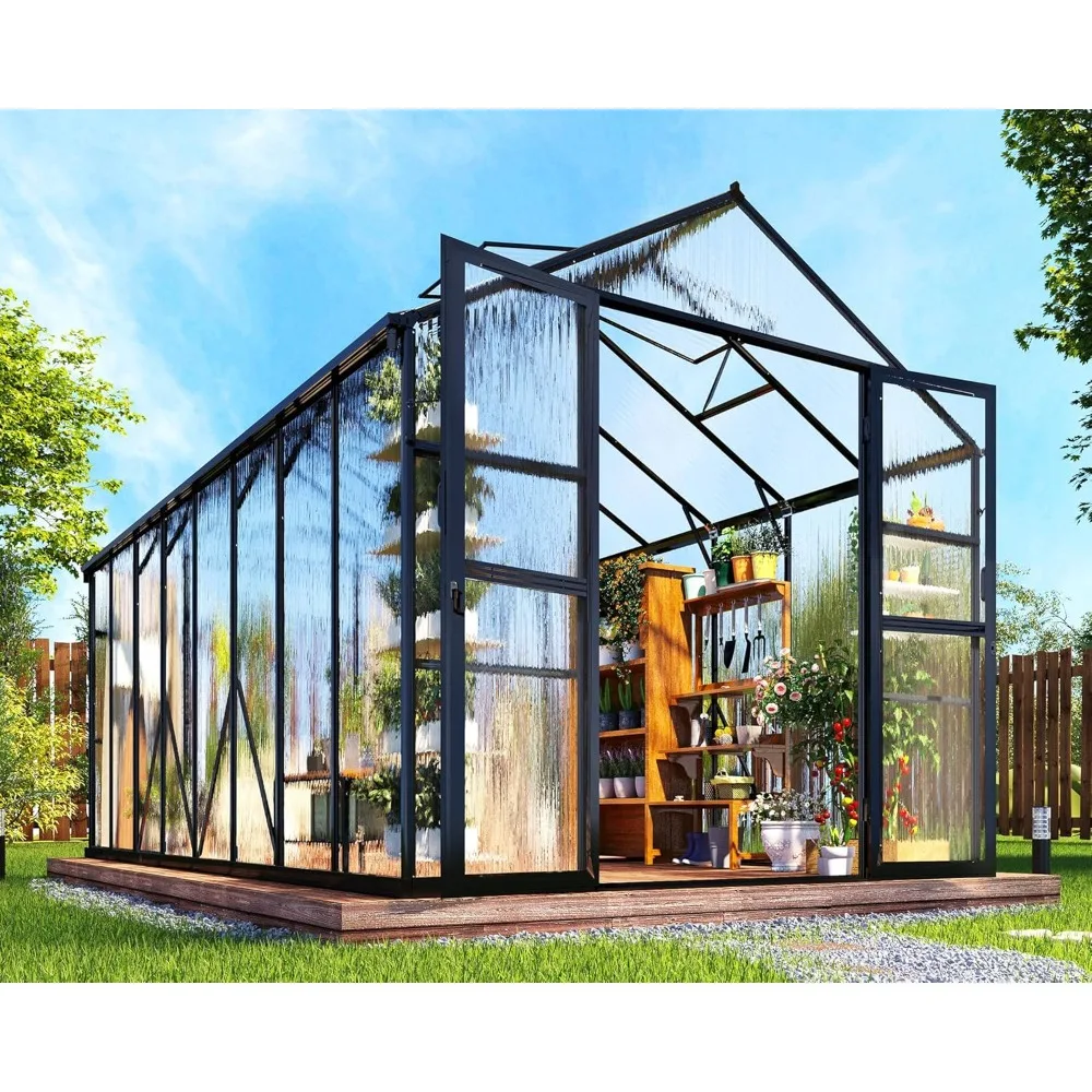 Polycarbonate Greenhouse, Aluminum Greenhouses with 2 Swing Doors, Greenhouses for Outdoors for Garden Backyard,Greenhouse
Polycarbonate Greenhouse, Aluminum Greenhouses with 2 Swing Doors, Greenhouses for Outdoors for Garden Backyard,Greenhouse