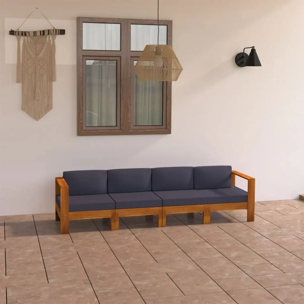 4 Seater Outdoor Garden Sofa Solid Acacia Wood Set Grey Cushions Backyard Balcony Terrace, Customized
4 Seater Outdoor Garden Sofa Solid Acacia Wood Set Grey Cushions Backyard Balcony Terrace, Customized