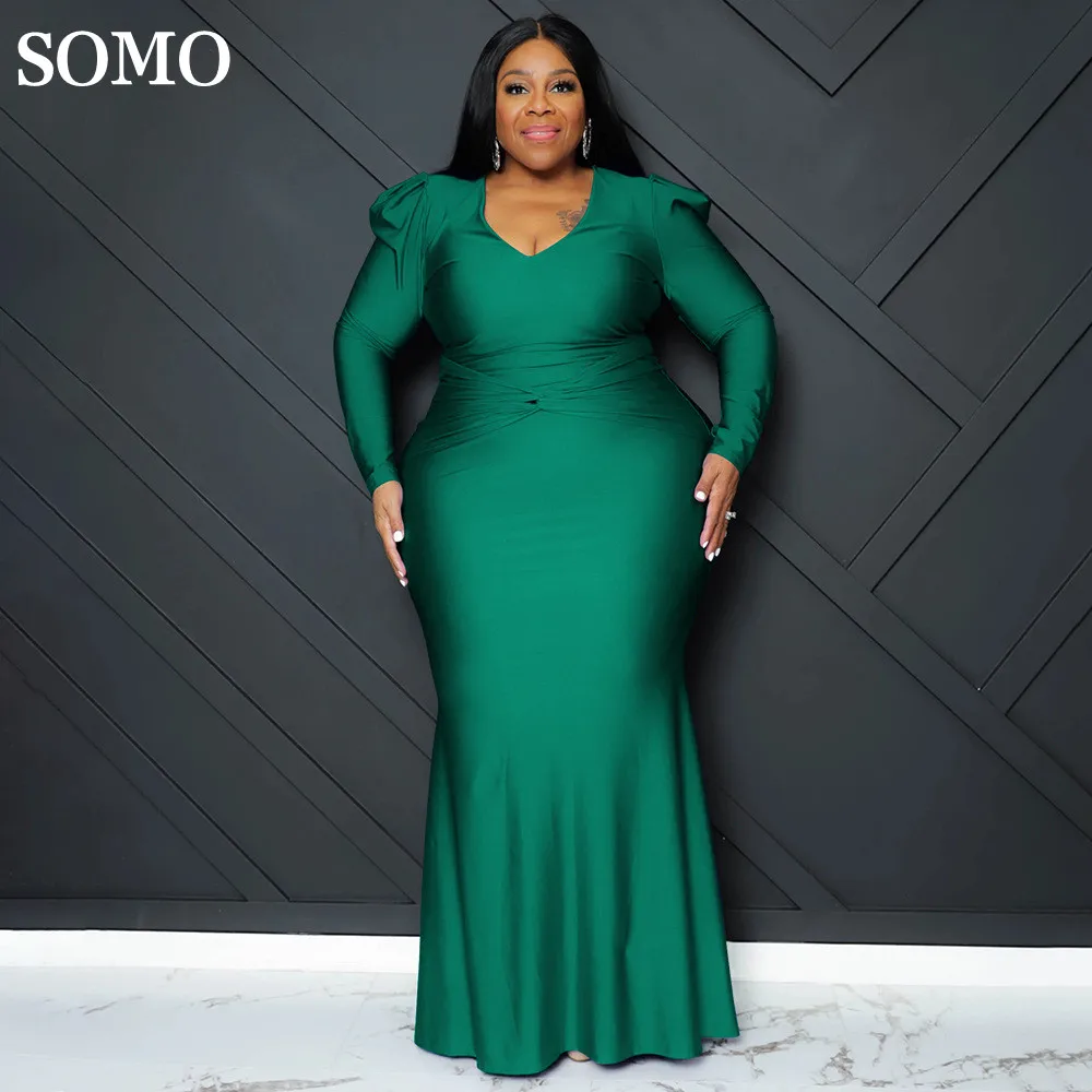 Solid Color Elegant Evening Dress Long Sleeve Plus Size Women Clothing Sexy V Neck Autumn Maxi Dresses Wholesale Dropshipping
Solid Color Elegant Evening Dress Long Sleeve Plus Size Women Clothing Sexy V Neck Autumn Maxi Dresses Wholesale Dropshipping