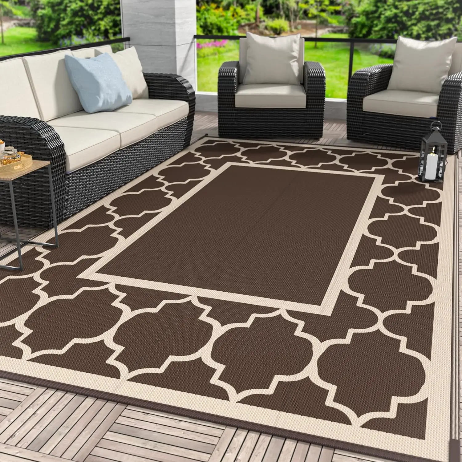 5' x 8' Outdoor Rug Waterproof for Patio Decor, Foldable Reversible Plastic Straw Area Rugs Mat for Camper, Outside Carpet fo
5' x 8' Outdoor Rug Waterproof for Patio Decor, Foldable Reversible Plastic Straw Area Rugs Mat for Camper, Outside Carpet fo