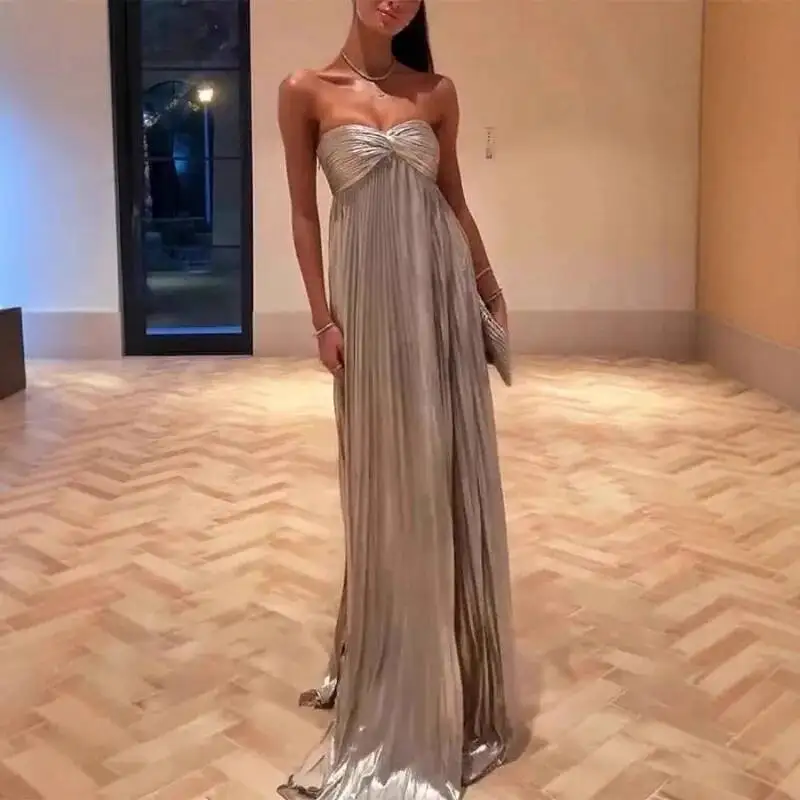 Luxurious Women Guest Party Elegant Folds Off Shoulder Slit Mermaid Cocktail Floor Length Dress Sexy Metallic Prom Gown 2026
Luxurious Women Guest Party Elegant Folds Off Shoulder Slit Mermaid Cocktail Floor Length Dress Sexy Metallic Prom Gown 2026