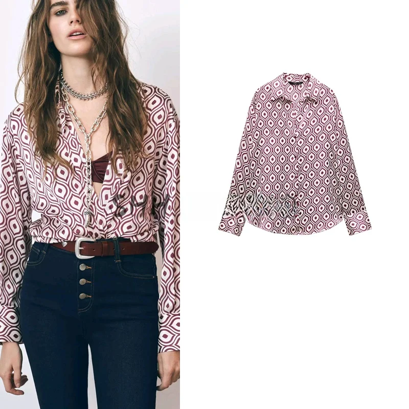 Spring New Arrival Women's Commuter Sle Long Sve Silk Satin Feel irt Geometric Print Warmth Collar Regular Length
Spring New Arrival Women's Commuter Sle Long Sve Silk Satin Feel irt Geometric Print Warmth Collar Regular Length